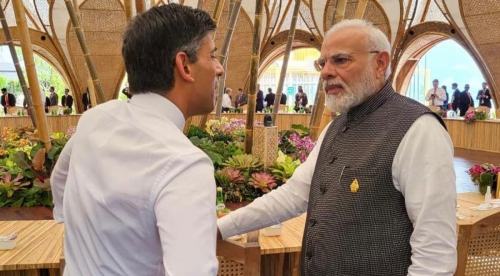 India PM Modi meets UK's Rishi Sunak for the first time at the G20 summit