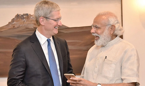 Apple chief Tim Cook meets Indian PM Modi