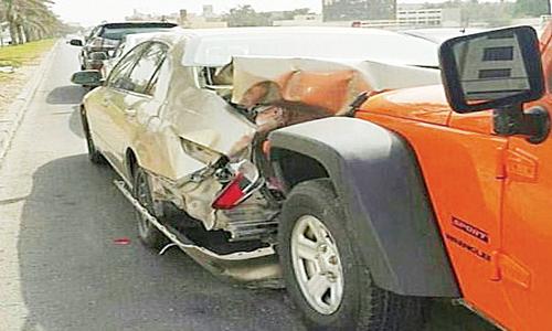Bahraini injured  in Accident 