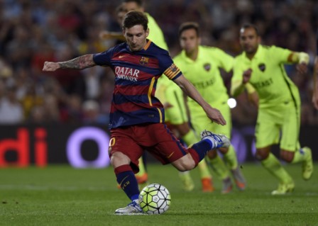 Messi double takes Barcelona back top of La Liga
