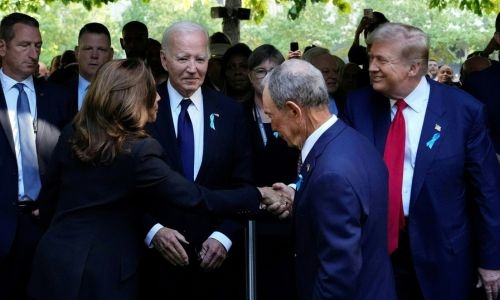 After fiery debate, Harris and Trump at 9/11 memorial