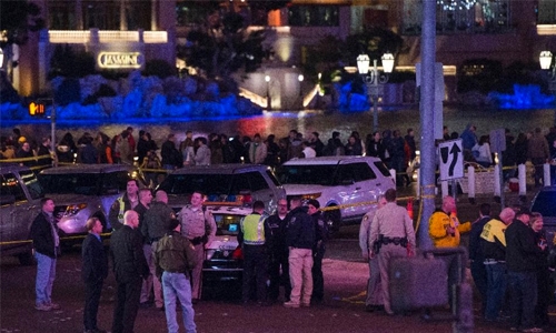 One dead, 26 hurt as car crashes into Las Vegas Strip sidewalk