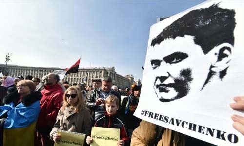 Hunger-striking Ukrainian  pilot in 'satisfactory condition'