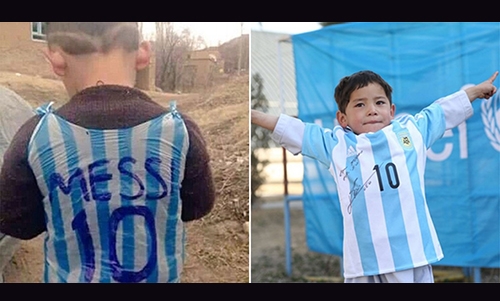 Messi sends autographed jerseys to his little Afghan fan
