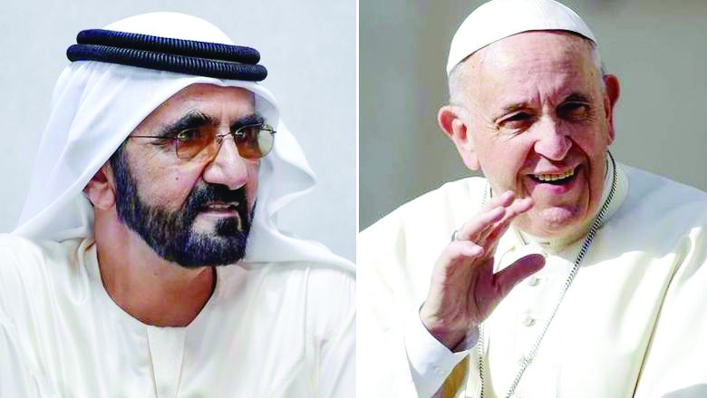 Shaikh Mohammed welcomes Pope Francis’ visit