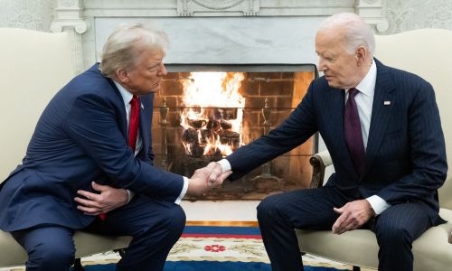 Biden welcomes Trump back