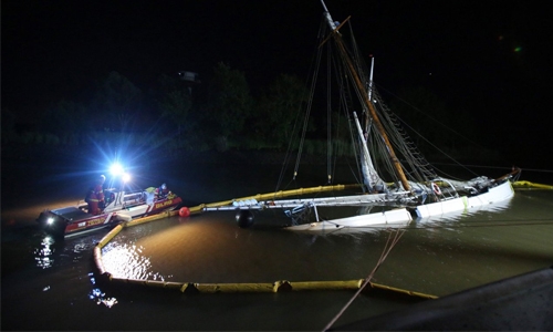 Just-rebuilt historic German sailing ship sinks after collision