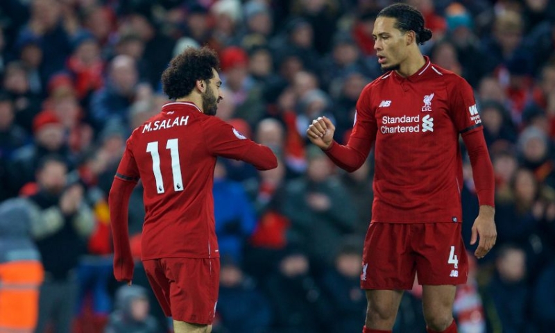 Salah fires Liverpool seven points clear