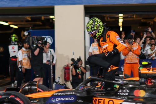 Lando Norris and Oscar Piastri secure front row for season finale putting McLaren within reach of constructors’ title