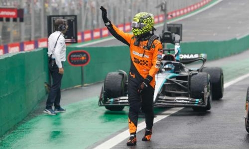 McLaren Driver Lando Norris edges out George Russell as Max Verstappen faces five-place grid penalty