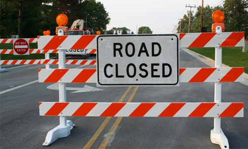 Two lanes closed on Airport Avenue