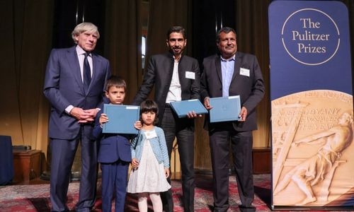 Kids of slain photojournalist Danish receive his Pulitzer Prize