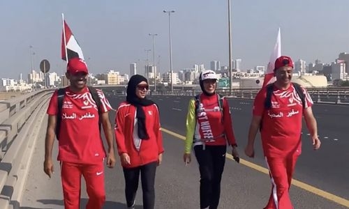 They celebrated National Days on foot through Bahrain