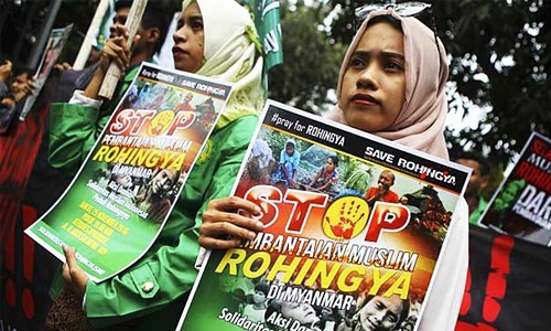 Thousands of Indonesian Muslims protest against Myanmar