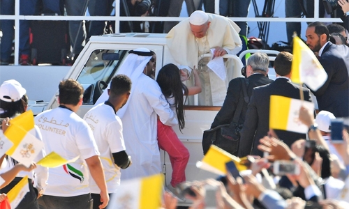 UAE greets pope with cheers, tears