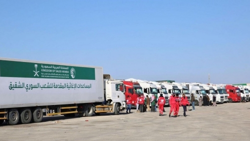 First Convoy of Saudi Relief Land Bridge Crosses into Jordan En Route to Syria