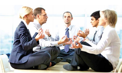 Desktop yoga for workplace wellness 