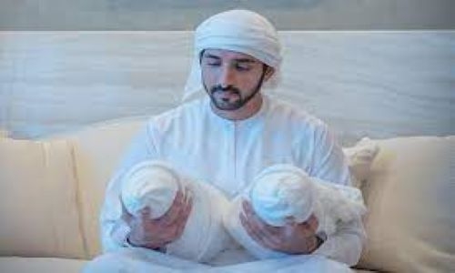 Sheikh Hamdan shares photo with his newborn babies Rashid and Sheikha
