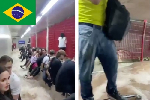 Severe Flooding Hits Jardim São Paulo Metro Station in Brazil