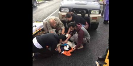 Sikh removes turban to help injured child hit by car