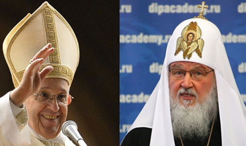 Pope, Russian patriarch meet at historic meeting