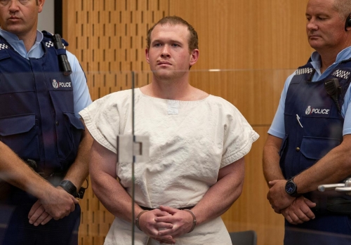 New Zealand mosque shooter arrives for sentencing