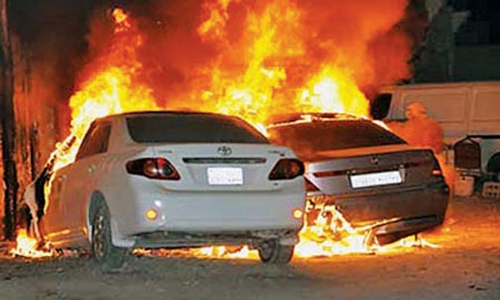 Jail term of car arsonists reduced
