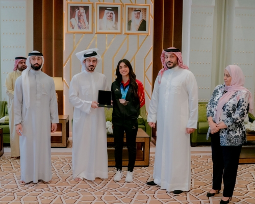 HH Shaikh Khalid receives top athletes