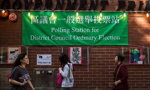 Hong Kong votes in first election since democracy protests