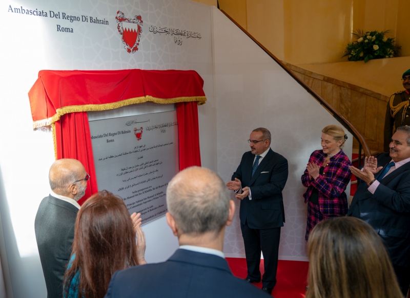 HRH the Crown Prince inaugurates Bahrain’s Embassy in Rome