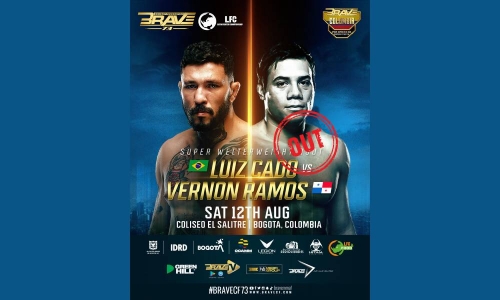 BRAVE CF 73: Vernon Ramos withdraws from bout against Luiz Cado in Colombia