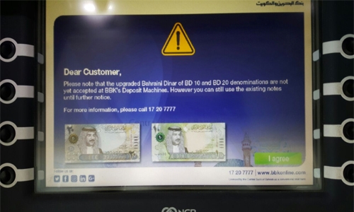 New Bahraini notes ‘unacceptable’ in machines