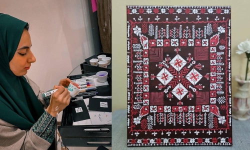 Bahraini calligrapher Miss Ness demonstrates unwavering support for Palestine