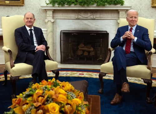 US ignores Russia warning on arms as Biden meets Scholz