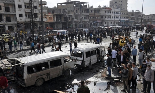 Blasts kill 46 in Syria's Homs, Kerry pushes ceasefire