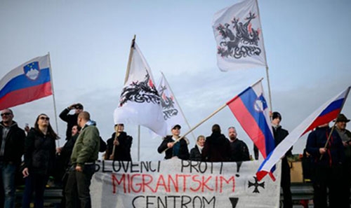 Thousands protest against Slovenia migrants' centre