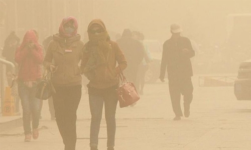 Dust storm blows across north China, flights cancelled