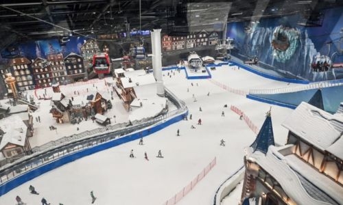 World’s largest indoor ski resort opens in Shanghai as China logs hottest month