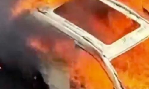 Panic in Jaipur as Driverless Burning Car Speeds Through Traffic, Causes Chaos