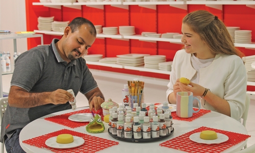 Paint your own pottery at Studio Ceramics in Seef Mall
