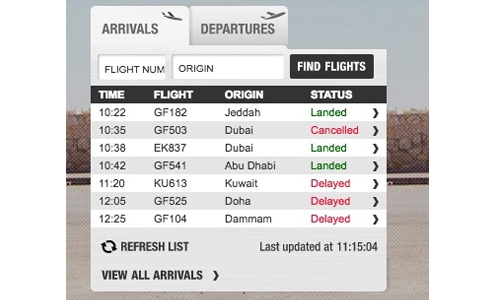 Weather conditions in Bahrain delays many flights