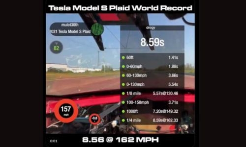 Tesla Model S Plaid sets 8.56s record