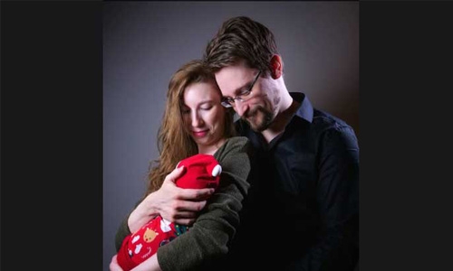 US whistleblower Edward Snowden's wife shares photos of their new son