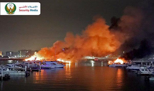 Fire breaks out at Abu Dhabi Marina