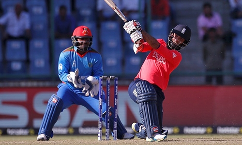 England reach 142/7 after Afghan scare