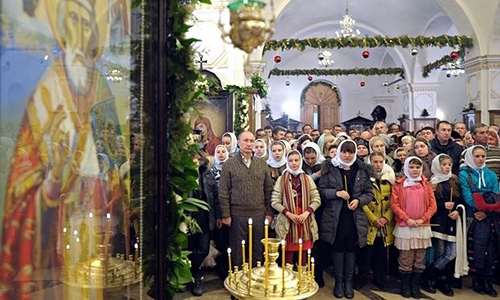 Church leader backs Syria campaign as Russia marks Orthodox Christmas