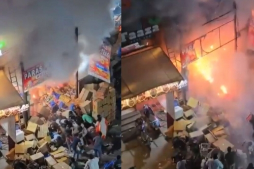 Major Fire Breaks Out at Firecracker Shop in Hyderabad, Triggers Panic Ahead of Diwali