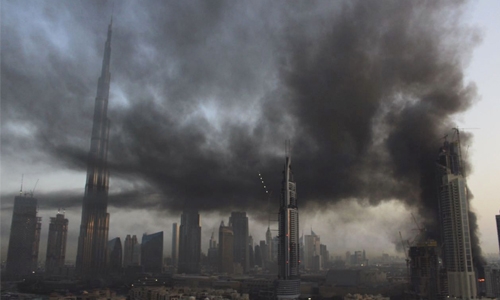 Fire erupts near Dubai's biggest mall