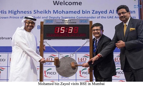 Mohamed bin Zayed visits BSE in Mumbai