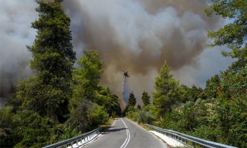Blaze ravages Evia island on sixth day of Greek wildfires